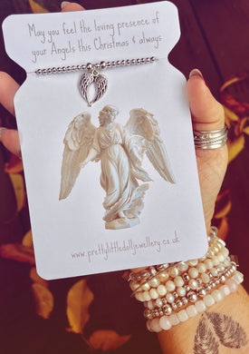 ‘May you feel the loving presence’ - Double Angel Wing Bracelet