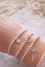 Load image into Gallery viewer, Set of 3 - Creamy Heart, Floating Heart &amp; Bow Bracelet Set