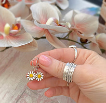 Load image into Gallery viewer, Daisy Silver Huggies
