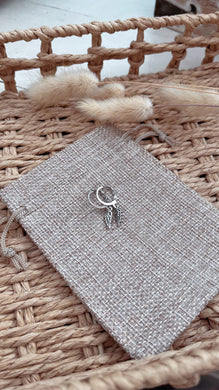 Angel Wing Silver Huggies