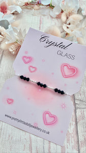 FIVER FRIDAY Black Crystal Glass Bracelet