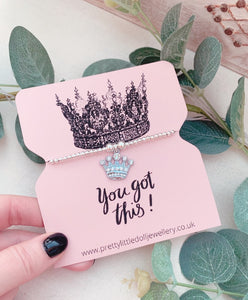 You got this ! - Rhinestone Crystal Crown Bracelet