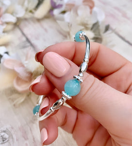 Aquamarine Noodle Bangle