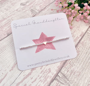 Special Mam | Mammy | Daughter | Granddaughter | Grandma | Nanna | Aunty | Niece | Friend - Heart Bracelet