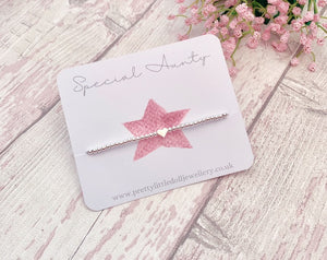 Special Mam | Mammy | Daughter | Granddaughter | Grandma | Nanna | Aunty | Niece | Friend - Heart Bracelet